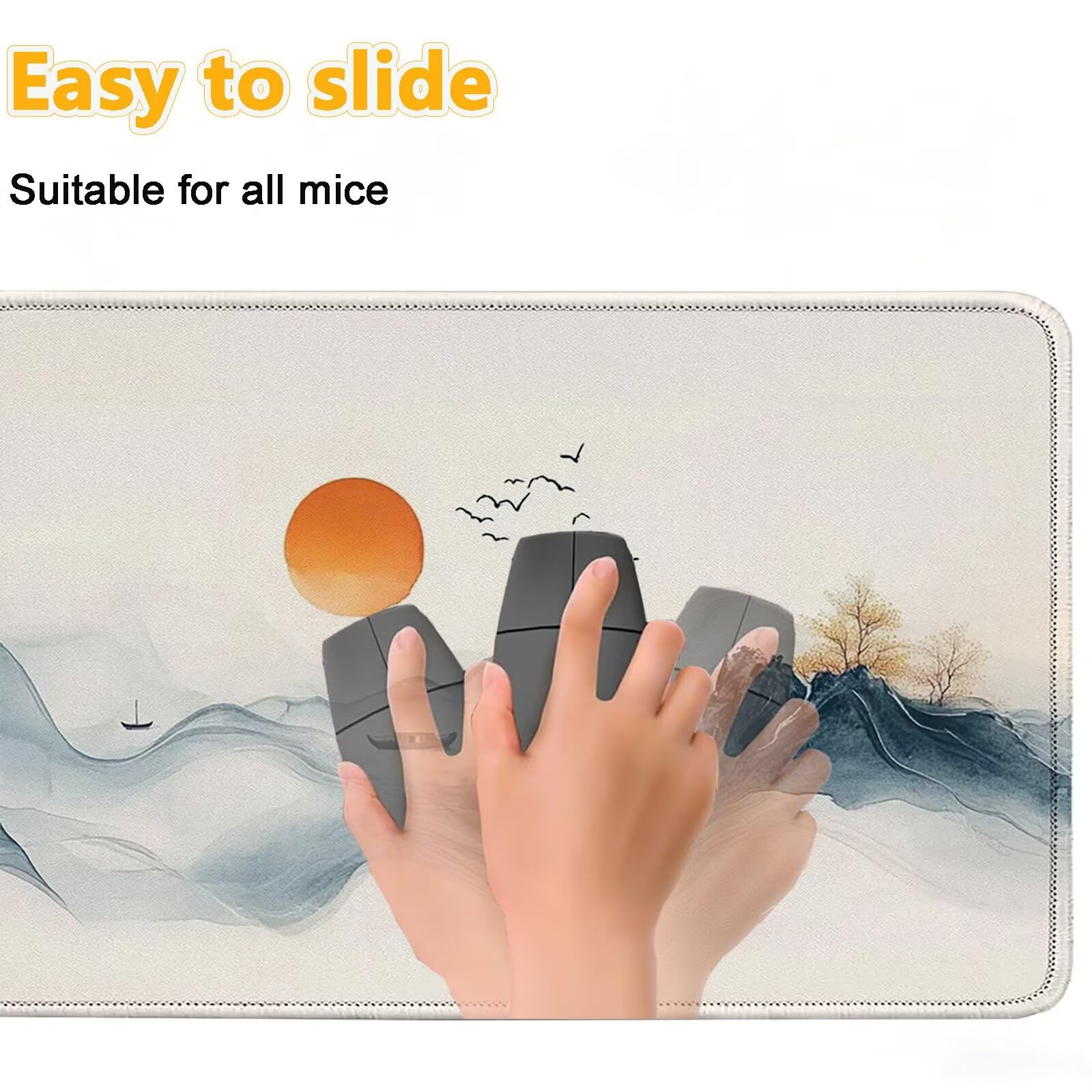 Tappetino Mouse 900x450mm | Superficie Ultra-Liscia | Crema 0-z578