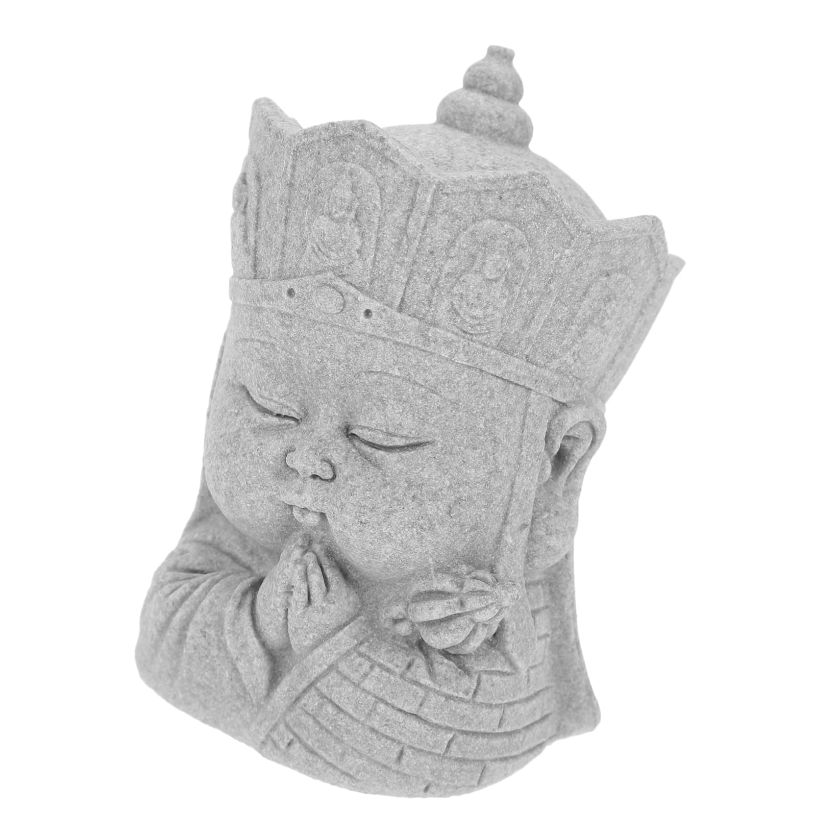 Sosoport 4piezas Estatua De Buda De Arenisca para Acuarios Decoración Creativa De Peceras y Terrarios Figura Religiosa para Paisajismo Acuático Adorno De Escritorio y Estante