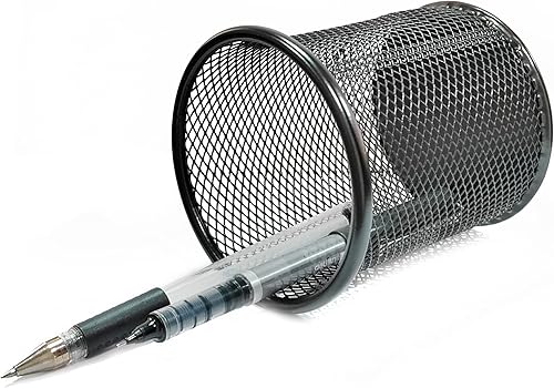 Miniatura 6 de Portalápices Hierro Arte ahuecado Escritorio Almacenamiento Cubo Simple Estudiante Papelería Multifuncional Oficina Color Redondo Cuadrado