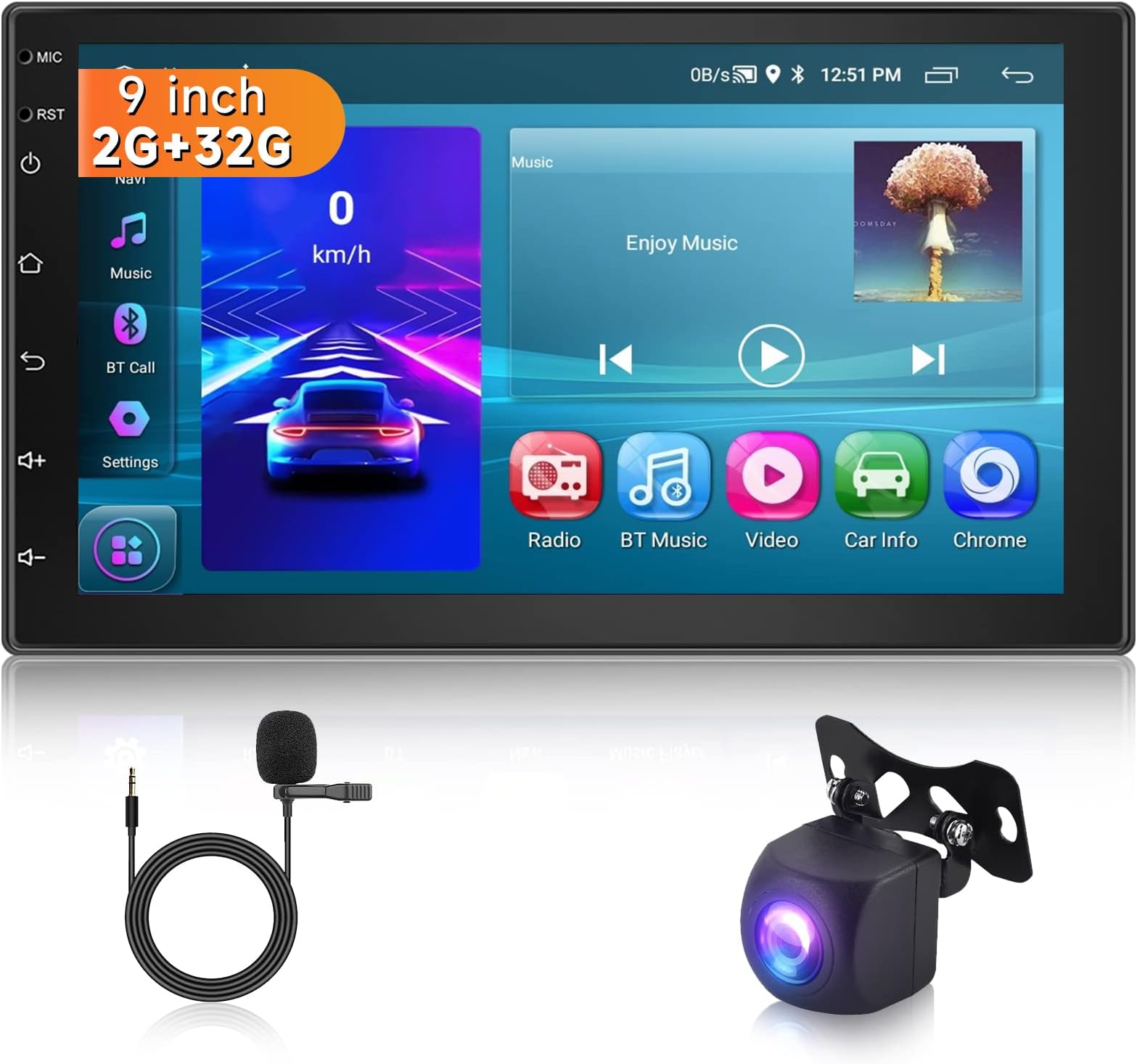 Podofo Android Autoradio GPS pour VW Golf 7 2013-2018, 10 Écran