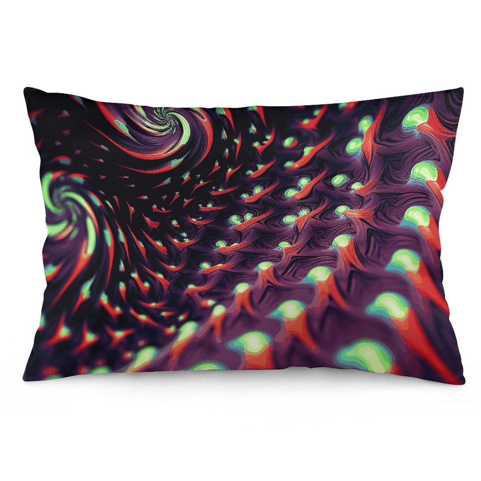 2 Pack Pillow Cases for Hair and Skin, Soft Breathable Pillow Case Covers with Hidden Zipper, Fantasy Sci-Fi Dizziness Pillowcase 12 "x20 Pillow Covers for Sleeping Gift