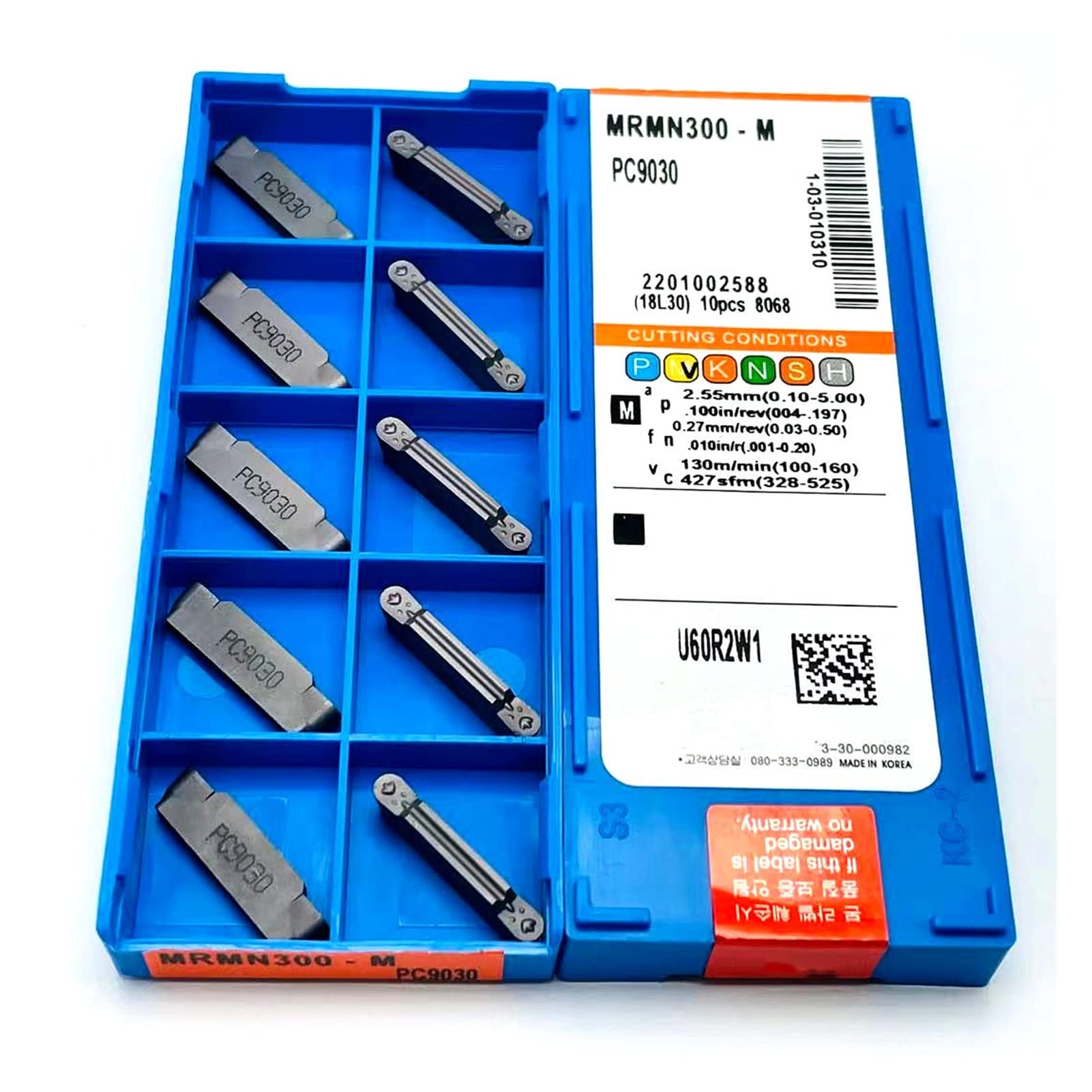 1 0PCS MRMN300 MRMN200 MRMN400 PC9030 Inserts en carbure for usinage de rainures d'arc, de rainure, d'outils de rotation et d'outils rainuants(MRMN200 PC9030)