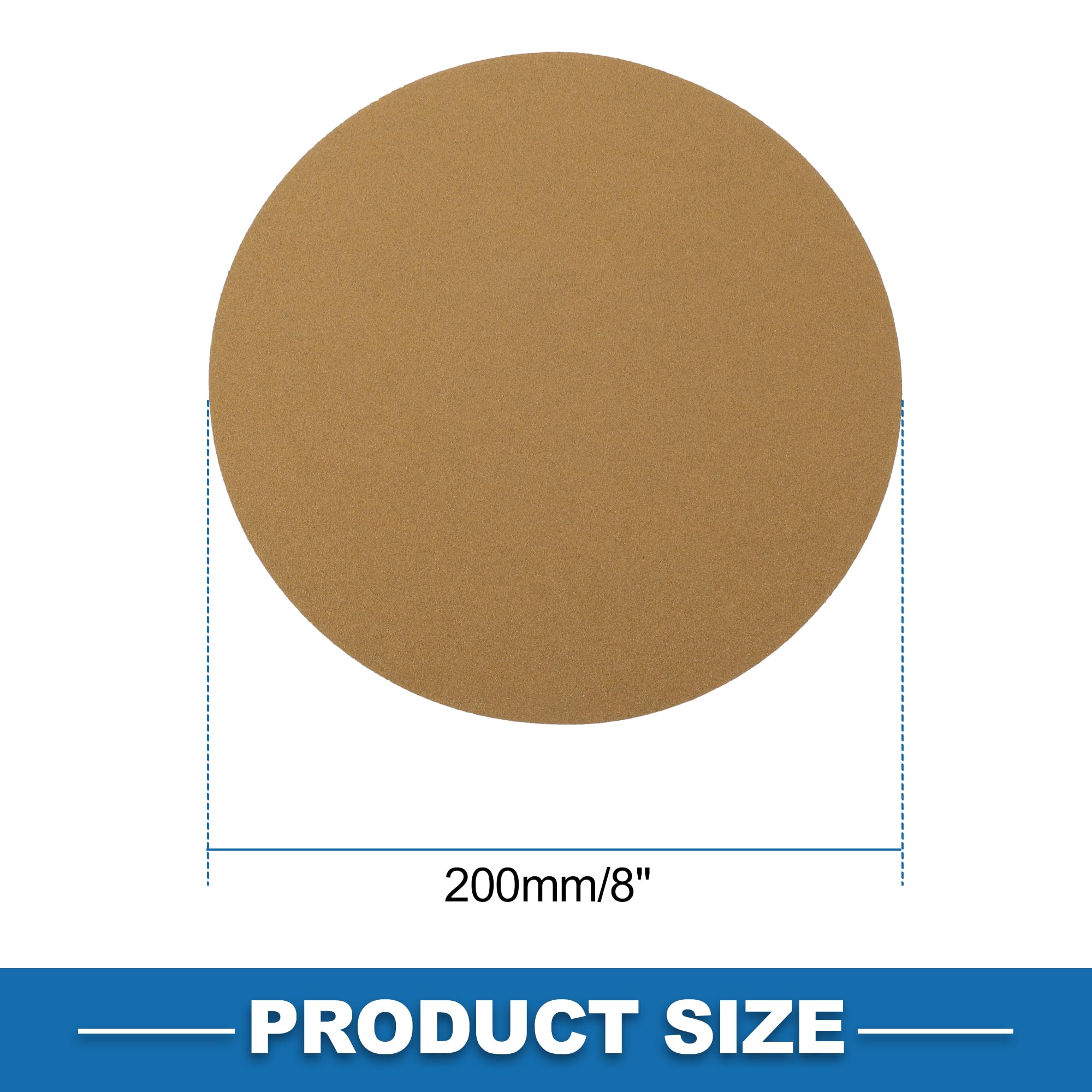 A ABSOPRO Sanding Discs 8 Inch 100 Grit Round Hook and Loop Sandpaper Aluminum Oxide Yellow 25 Pcs, 200mm/8" - Image 4