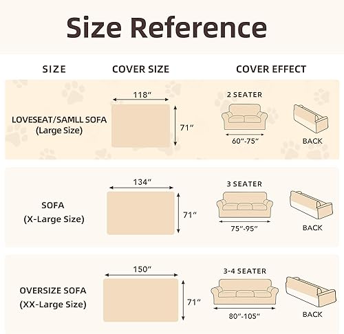Miniatura 6 de Funda para sofá de 2 a 3 cojines, funda antideslizante de felpilla para sofá seccional, fundas de sofá, lavables, protector de muebles para mascotas