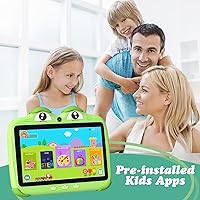 Vista 2 de Kids Tablet 7 Inch Tablet for Kids 3-7 32GB Toddler Tablets Children Software Installed, Toddlers Learning Android Tablets with WiFi YouTube Verde