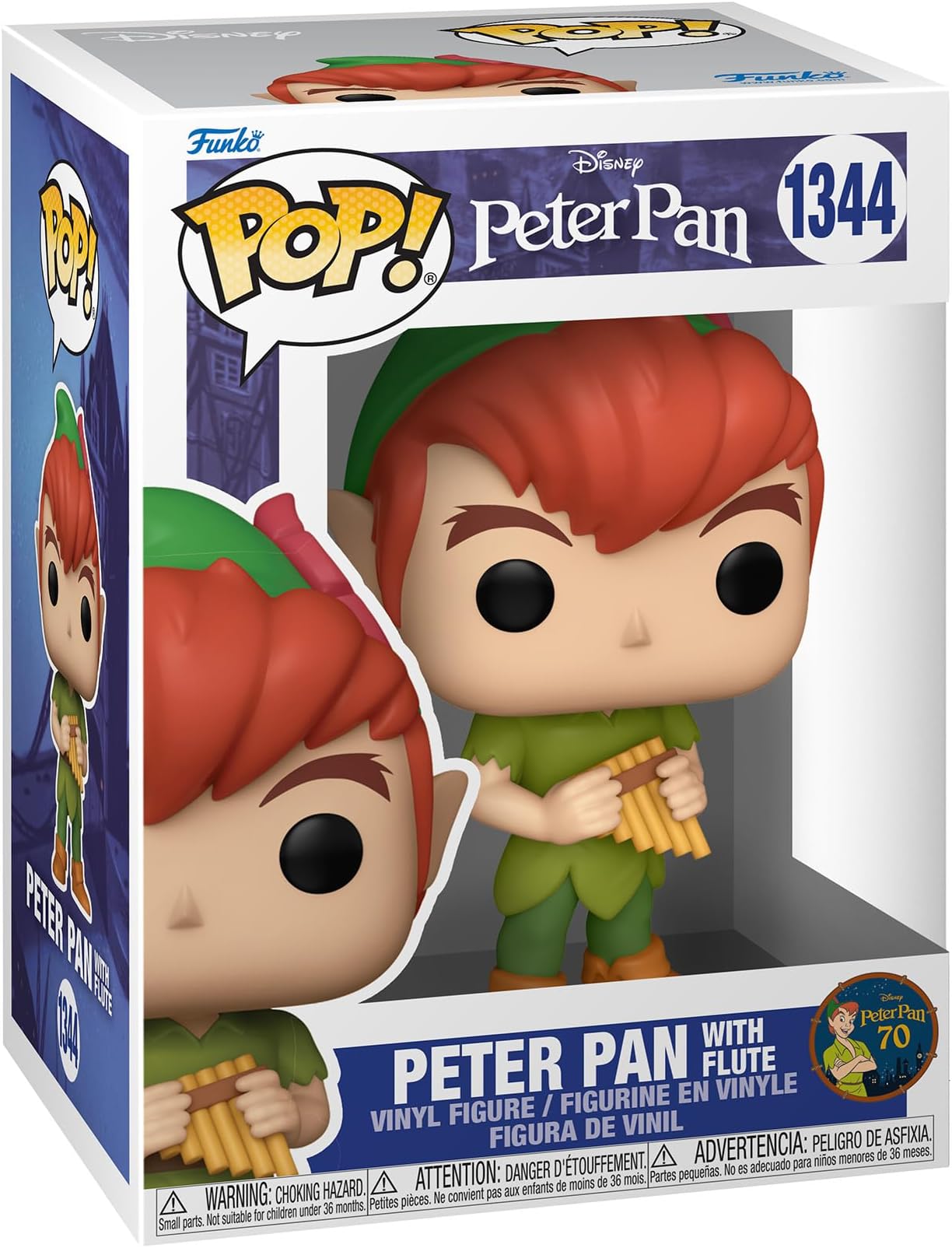 POP! Disney: Peter Pan 70th - Peter Pan with Flute - Collectable Vinyl Figure - Gift Idea - Official Merchandise - for Kids & Adults - Movies Fans - Model Figure for Collectors and Display
