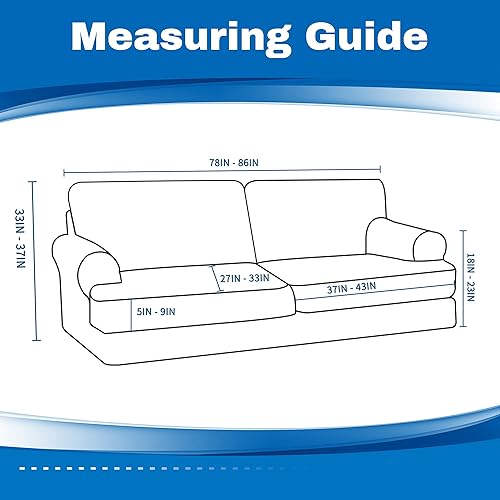 Miniatura 2 de ULTICOR Funda de sofá elástica de terciopelo en forma de T de 3 piezas para sofá extra ancho de 2 cojines, funda de sofá de terciopelo grueso de