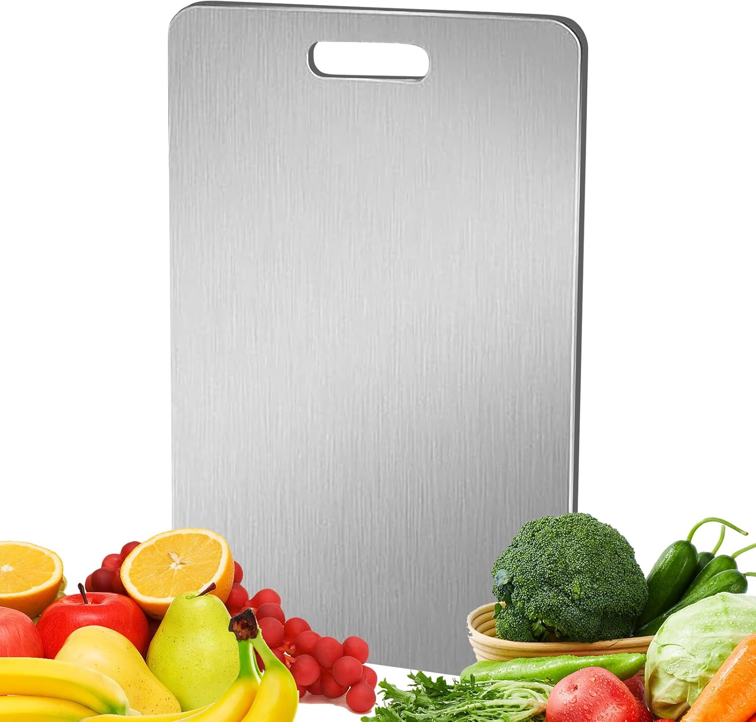 チタンまな板 - 両面 チョッピングマット,吊るせる 持ち運び用 キッチン キャンプ アウトドア 肉 野菜 果物用