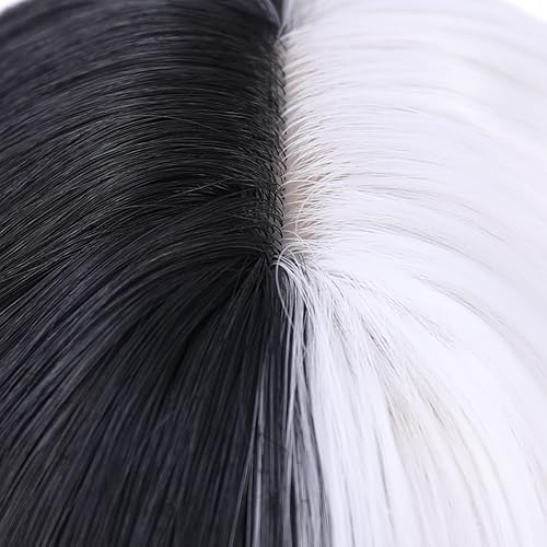 Miniatura 9 de BERON Pelucas negras estilo Bob de pelo corto liso para mujer, pelucas sintéticas negras naturales con parte media para uso diario en fiestas