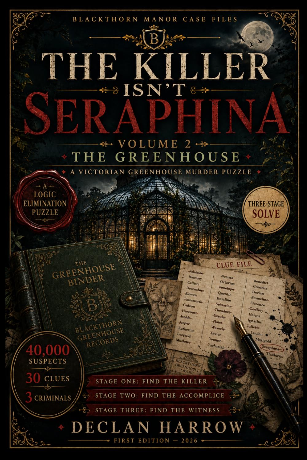 THE KILLER ISN'T SERAPHINA VOLUME 2: A Victorian Greenhouse Murder Puzzle, 40,000 Suspects. 30 Clues. Three Criminals. (The Murder Puzzles)