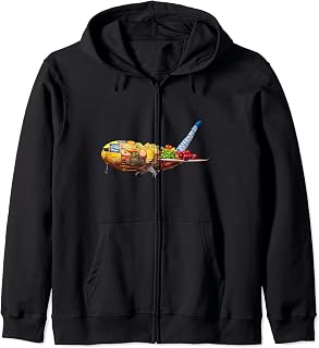 Airplane Made Out Of Food - Airline Food Joke Zip Hoodie