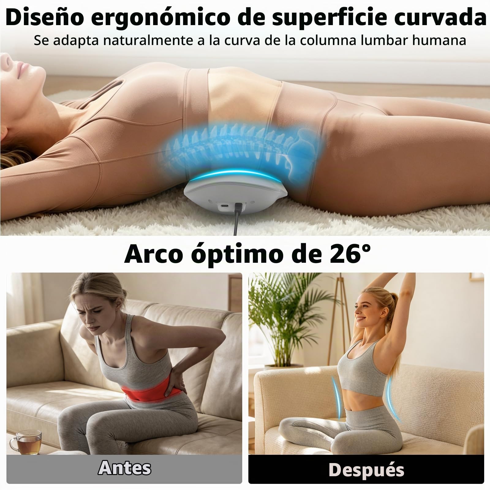 Diesisa EléCtrico Masajeador Lumbar: Masajeador Espalda Con TraccióN Lumbar