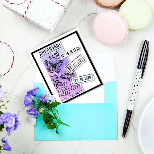 Miniatura 4 de GLOBLELAND Sellos transparentes con matasellos retro para bricolaje Scrapbooking Vintage Air Mail Sellos transparentes de silicona 5.9x5.9 in Sellos