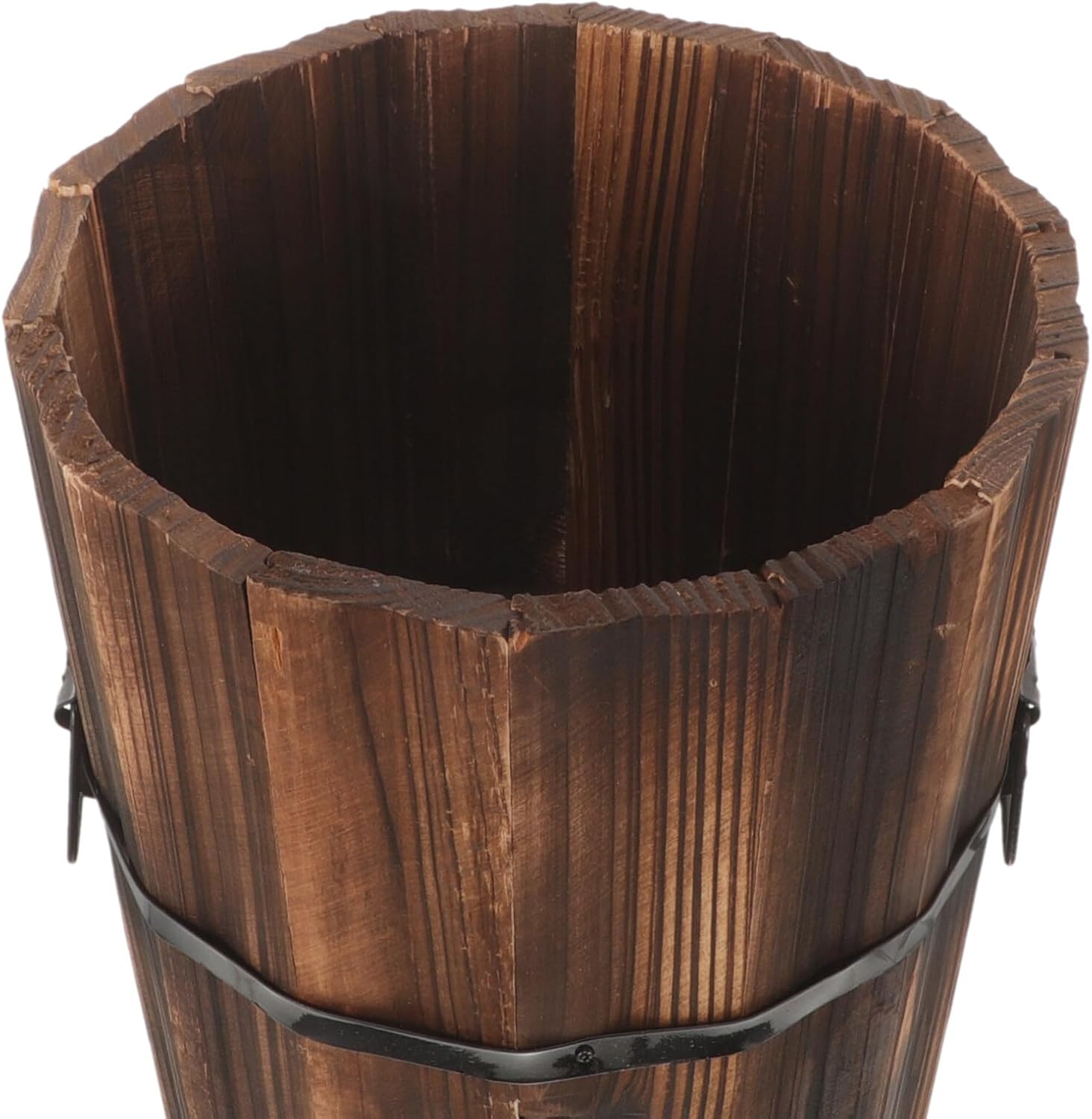 ABOOFAN Wooden Umbrella Stand Holder Umbrella Bucket Rack for Entryway Freestanding Canes Walking Sticks Holder Tall Wooden Planter Barrel, 42.00X21.00X21.00CM, brown