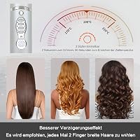 ADOBIRD Vezeték Nélküli Hajvasaló és Hajgöndörítő 2in1 - 5000 mAh Akkumulátor, Titán Lapok, 3 Hőfokozat, Gyors Felfűtés, Utazáshoz, Fehér 5