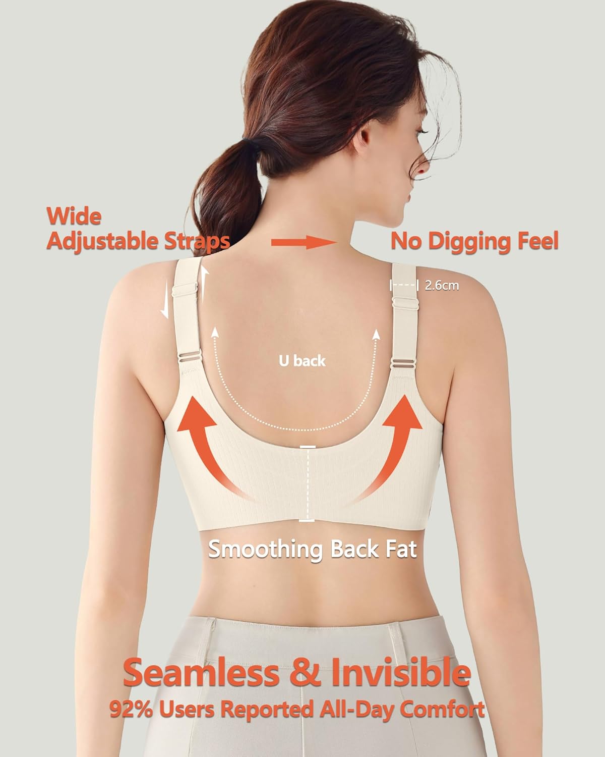 Jelly Front Closure Bras for Women Wireless Padded Post Surgery Bra No Underwire Seamless Full Coverage Comfortable - Image 4