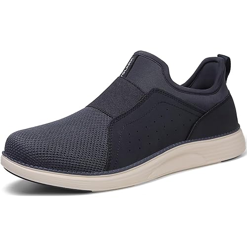 Men Casual Dress Shoes Fashion Sneakers Lightweight Breathable Laceless Walking Shoes Gym Tennis Athletic