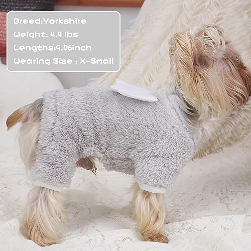 Miniatura 4 de Pijamas para perros pequeños, machos y hembras, ropa de invierno de forro polar, overol de terciopelo ligero para mascotas, pijama, ropa para gatos,