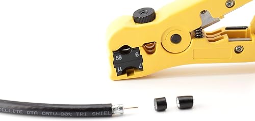 Miniatura 2 de Cortador de cable coaxial de alta calidad para RG59, RG6, RG7 y RG11 - Herramienta de pelado para cable de categoría - Pelacables CAT6 CAT5 CAT3 -