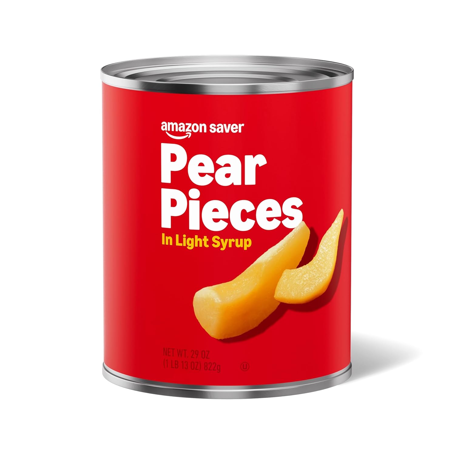 Amazon Saver Pear Pieces in Light Syrup, 29 oz Can - Affordable Sliced Pears for Snacking, Baking & Oatmeal