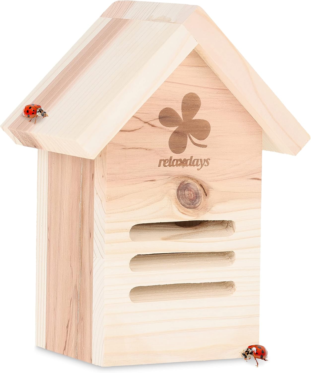 Relaxdays Marienkäferhaus, Holz, Marienkäferhotel Garten, zum Aufhängen ...