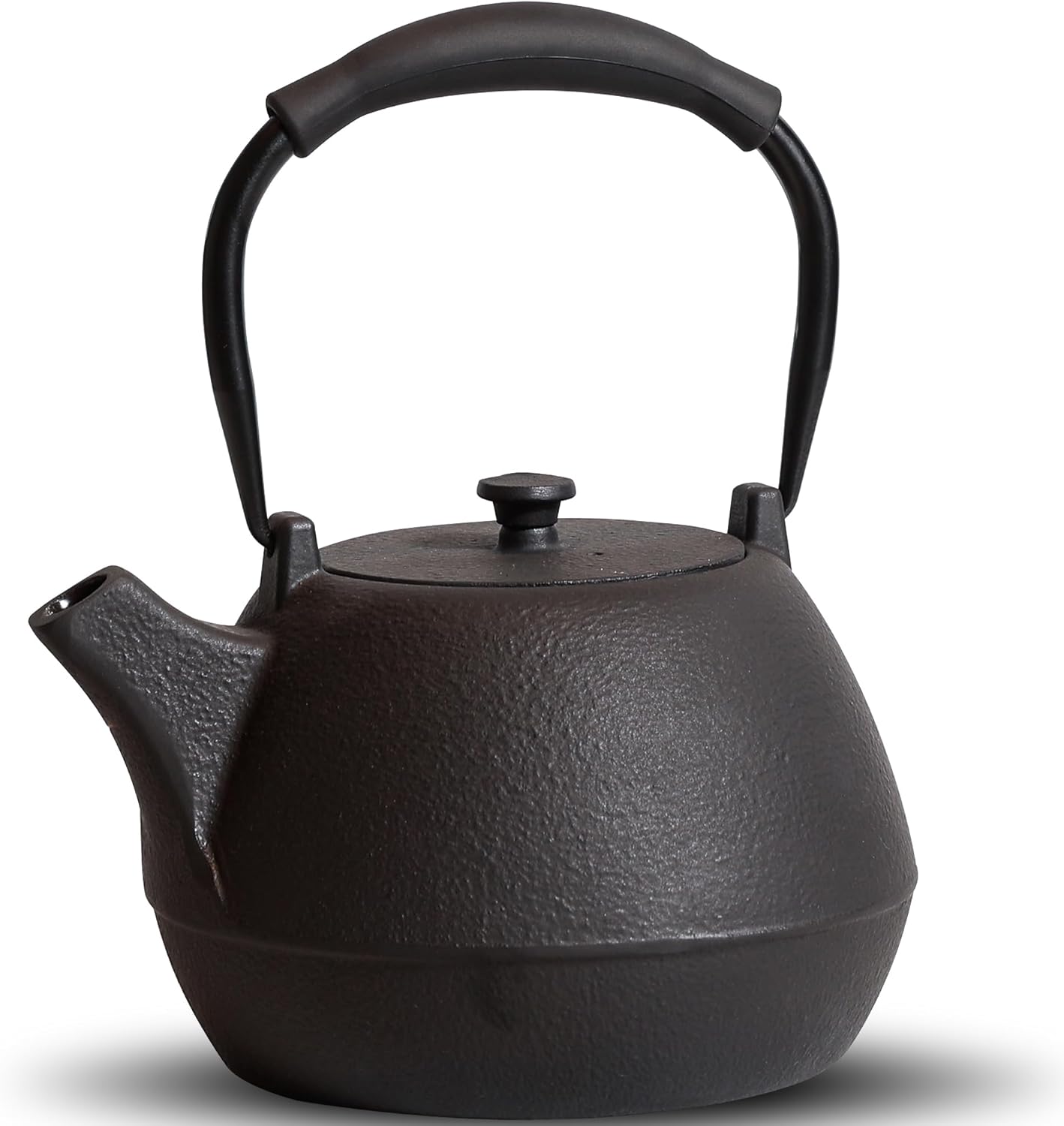 Cast Iron Teapot, 37oz Tea Kettle Stovetop Safe with Infuser for Tea Coffee, Handcrafted Japanese Classic Minimalist Style Tea Pot Coated with Enameled Interior, 1100ml Black