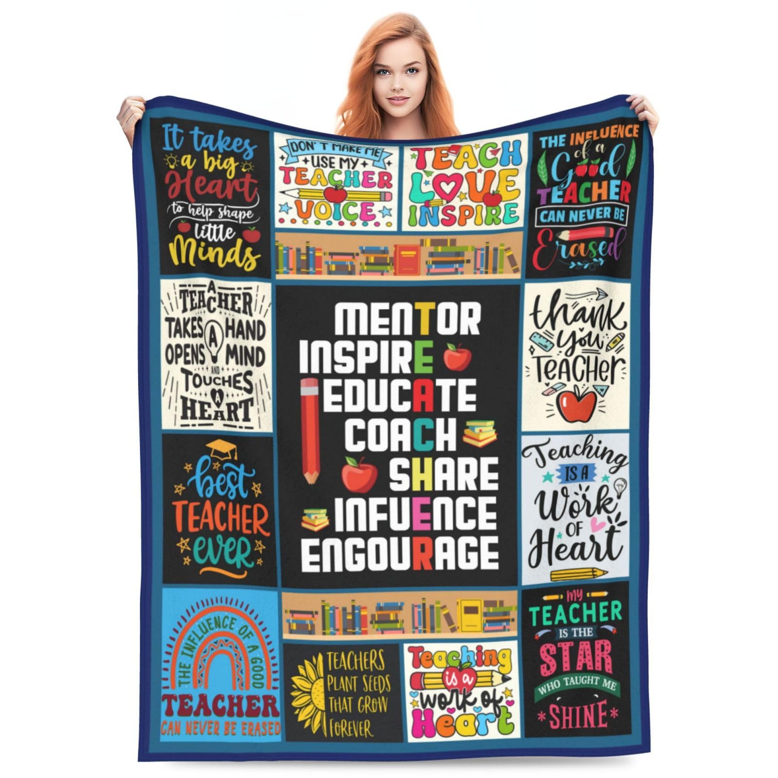 Teacher Appreciation Blanket Gifts - 50"x40" Throw for Women & Men - Back to School, Teachers' Day, Birthday, Valentine's Day โ image 1