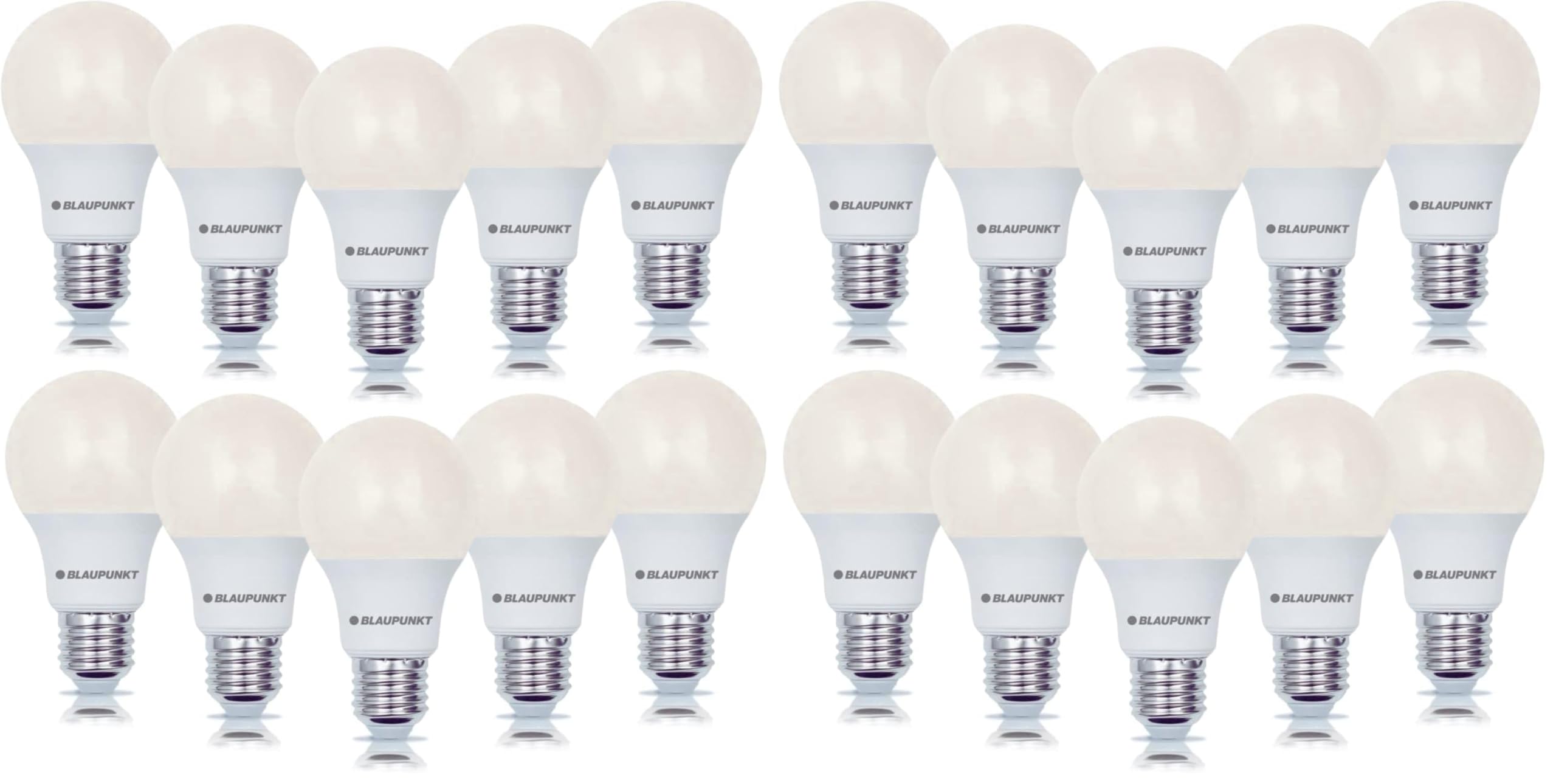 Blaupunkt LED E27 Birne - Classic - LED-Leuchtmittel - Raumbeleuchtung - 6W - Ersatz für 48W Glühbirne - Warmweiß 2700K - Lampe - Energie- und Kostensparendes Licht - Led Lampen - 10-er Pack