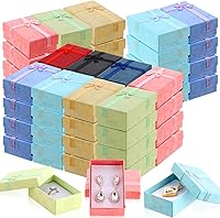 Vista 9 de Batiyeer Juego de cajas de regalo de joyería, cajas de cartón de regalo pequeñas vacías para embalaje de joyas con lazo de cinta para aniversarios