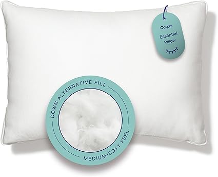 Casper Essential Pillow for Sleeping, King, White, Two Pack