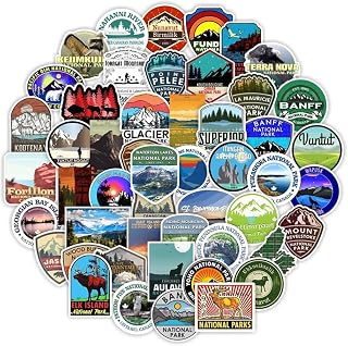 50Pcs Canada National Parks Waterproof Vinyl Stickers Decals for Water Bottles Laptop Luggage Cup Computer Mobile Phone Skateboard Guitar Decor