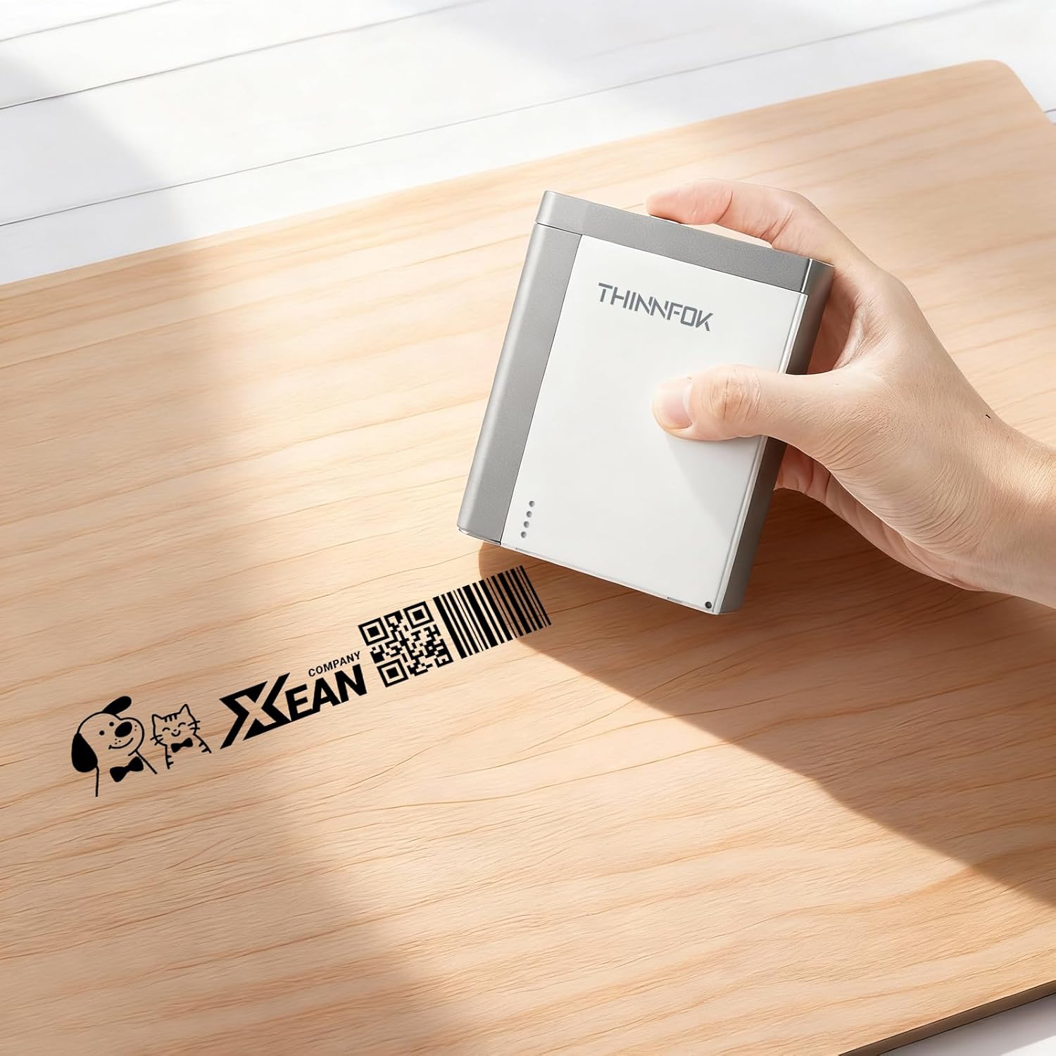 Mini Handheld Printer,Portable Quick Dry Inkjet Printer,1.02 Inch Print Height on Paper,Wood,Plastic,Metal, Clothes,APP for Customized Designs,Text,Barcodes,QR,Pictures,Logo,Label