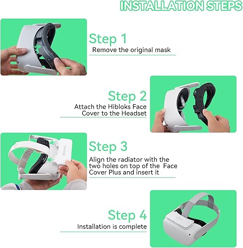 Miniatura 5 de HiBloks Cooling Fan Face Cover for MetaOculus Quest 2 Accessories Upgraded Soft PU Leather Face Cover Quest 2 Cooling Fan Active Air Circulation