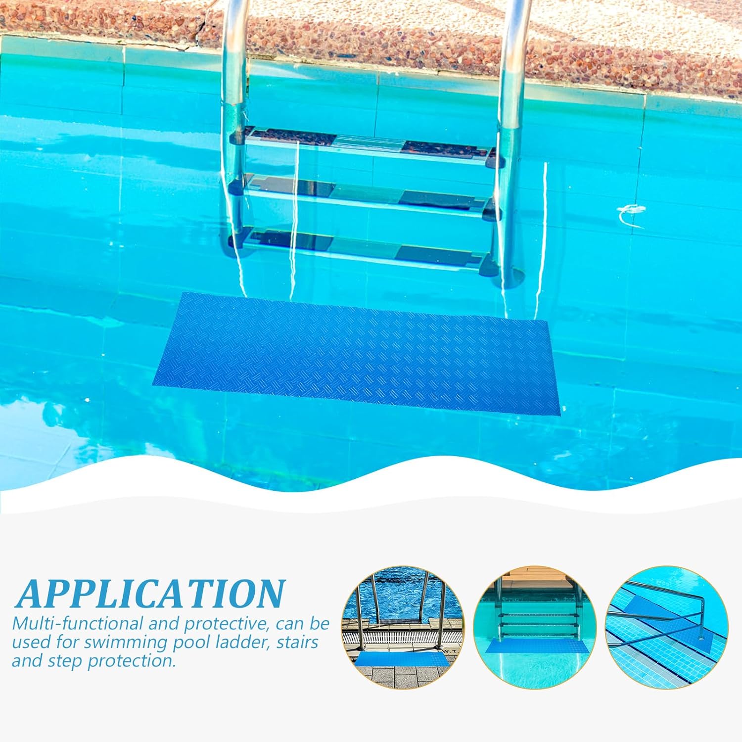 3pcs Swimming Pool Ladder Mat Protective Cushion for Above Ground Pool Steps and Ladders Step Pad Skid