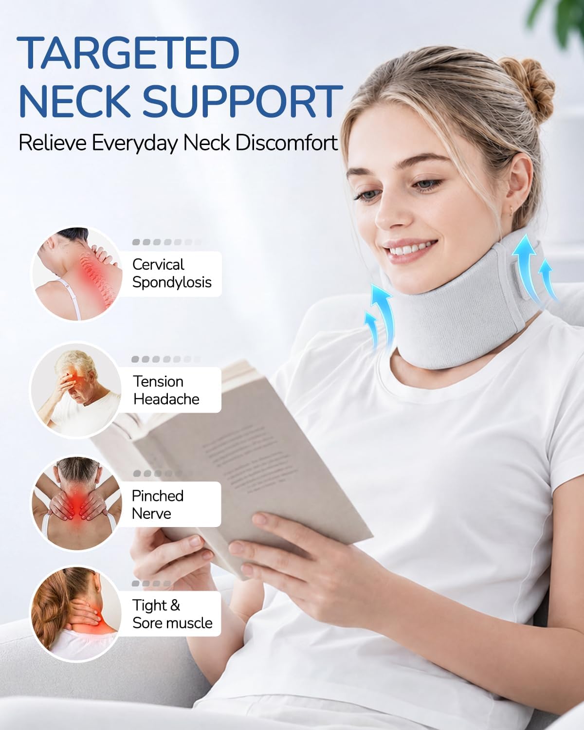 Ice Silk Neck Brace, Soft Cervical Collar for Neck Pain and Support