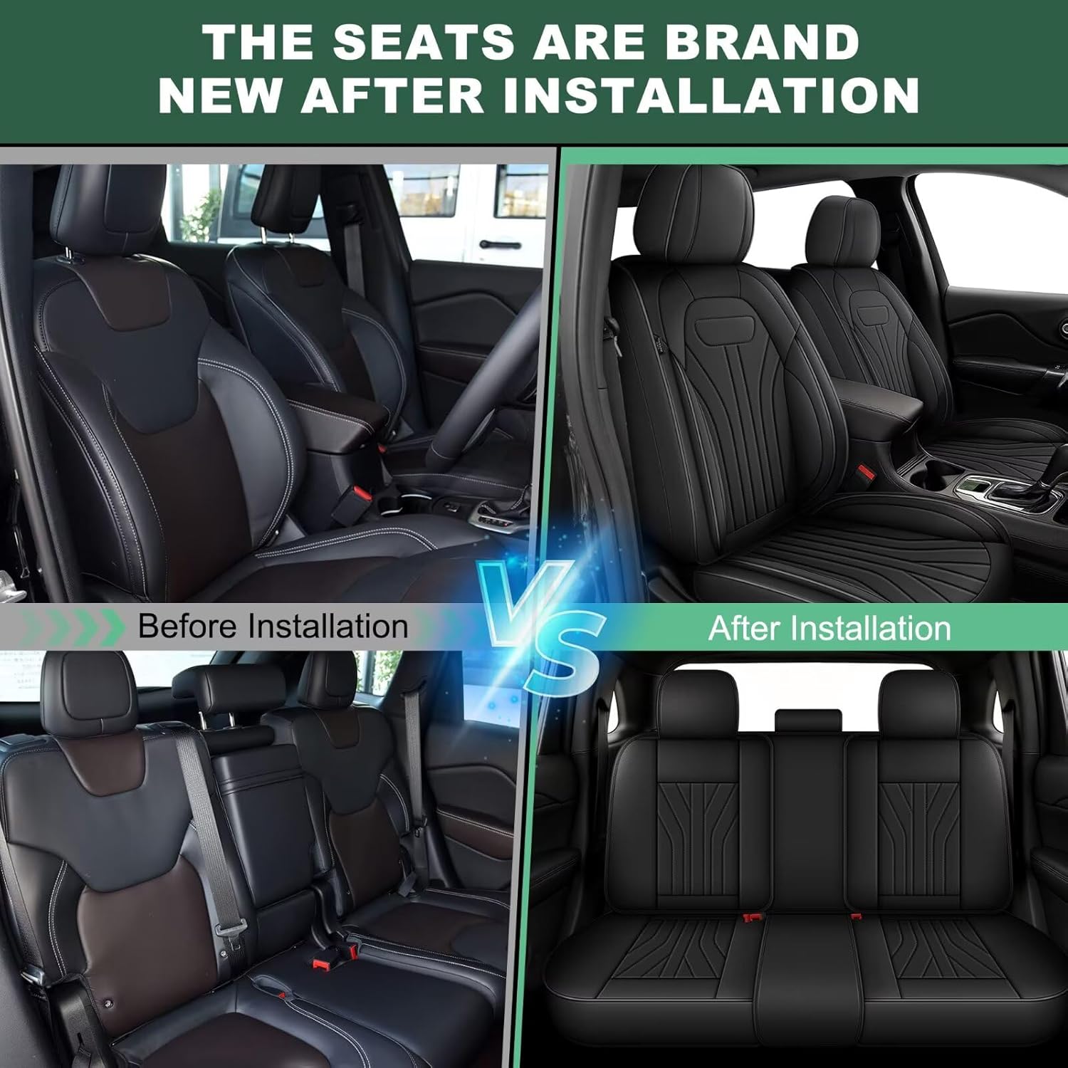 YORKNEIC Seat Covers Compatible with Explorer 2004-2024 2025 2026: Faux Leather Waterproof Comfortable Full Set Car Seat Covers Automotive Seat Protector Cushion (5 Seats, Black)