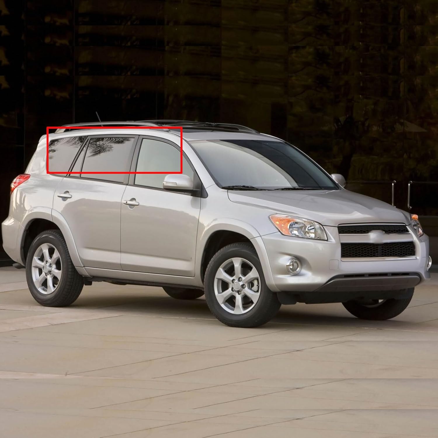 4-Pack Side Window Visor Rain Shield Guard Deflector Black Replacement for 2006-2012 Rav4