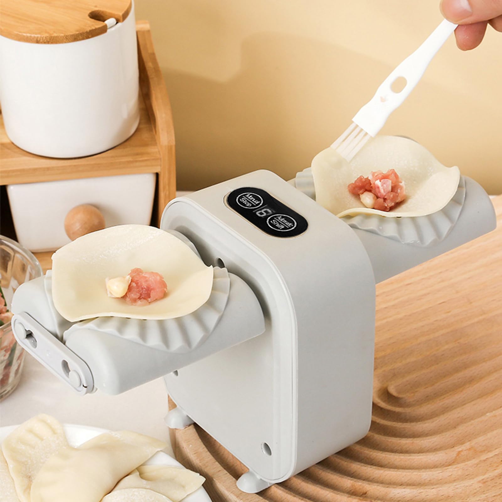Macchina Automatica per Avvolgere Gnocchi Elettrici - Pressa per Ravioli e Gnocchi Italiani (Grigio)