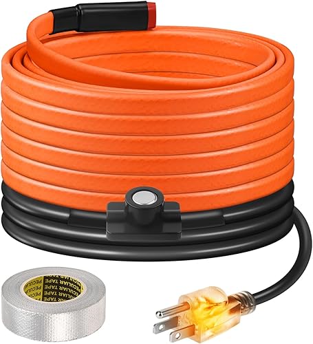 Cinta de calor de 15 pies para tuberías de agua protección contra congelación IP65 impermeable 7WFT 110V BDDFOTO tubo de agua cable de calor con