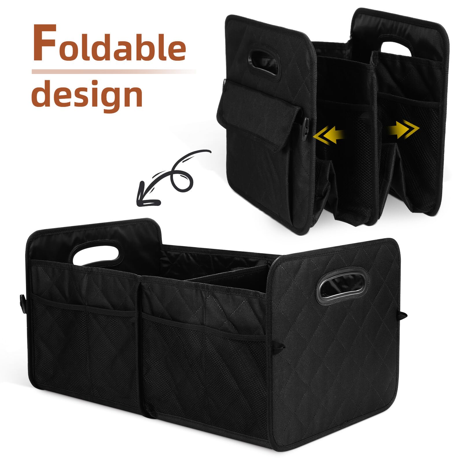 Abaodam Kofferraum Organizer Suv Faltbar Robuste Oxford Aufbewahrungsbox Auto Trunk Organizer mit Unterteilung Vielseitig für Werkzeug Sport Lebensmittel