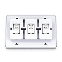 Vista 3 de Leisure LED interruptor triple SPST de encendido/apagado moderno con tapa, de 12 voltios, para RV, remolque, cámper, con etiqueta adhesiva (blanco)