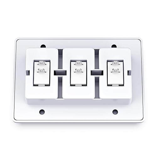 Miniatura 3 de Leisure LED interruptor triple SPST de encendidoapagado moderno con tapa, de 12 voltios, para RV, remolque, cámper, con etiqueta adhesiva (blanco)