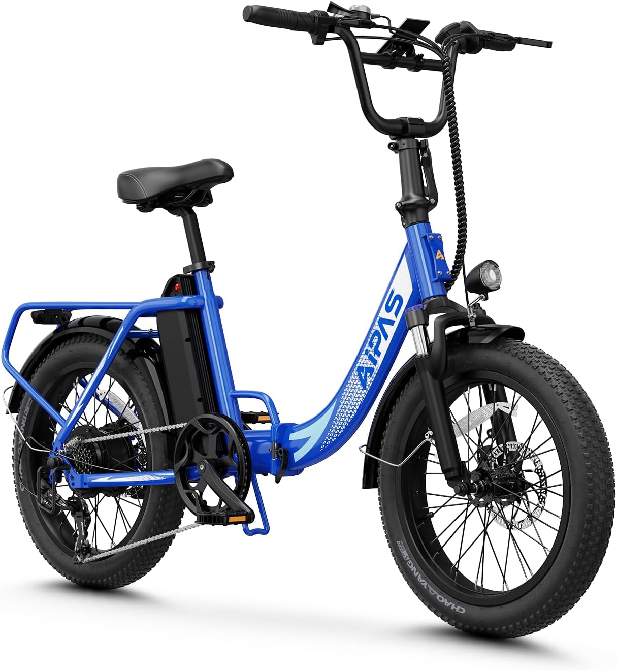 A4 Folding Electric Bike with 1000W Motor Peak,20''Fat Tire,48V 12.8Ah Removable Battery,28MPH Max Speed,62 Miles Range,Step-Thru Electric Commuter Ebike for Adults
