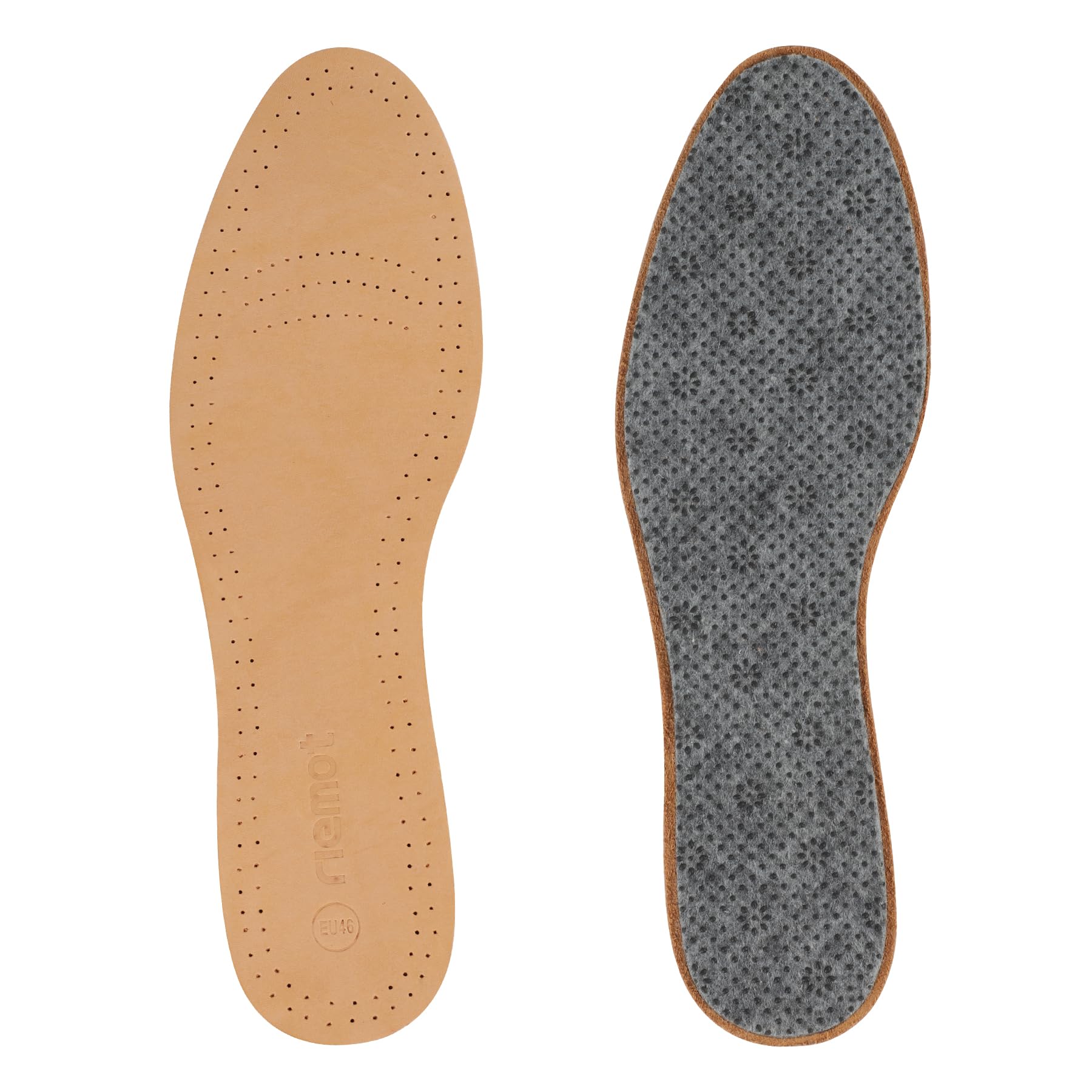 riemot Insoles Men Leather Shoe Insoles Breathable Inner Soles Replacement Insole Odour Absorption Anti-Sweat Sheepskin Leather Soles Inserts, Browm,UK 10