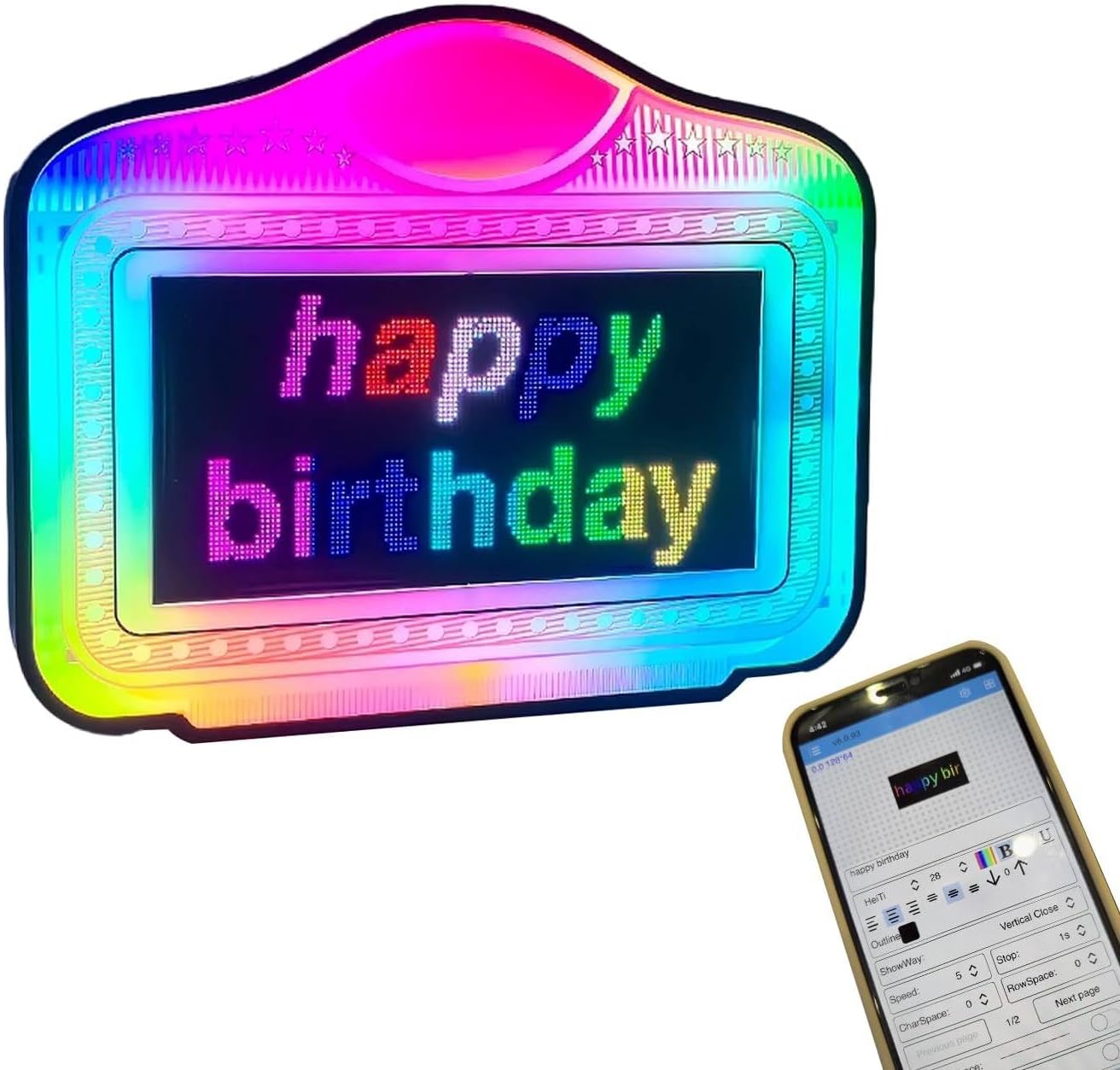 Led Digital VIP Bottle Service Presenter APP DIY Message Billboard Sign Wine Display Holder Programmable VIP Bottle Service Sign, 70x60x7cm