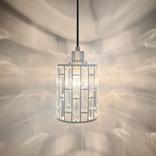 Miniatura 3 de Lámpara colgante de isla de cocina con pantalla de cristal de 5.75 pulgadas, acabado de níquel, moderna lámpara colgante concisa con pantalla de