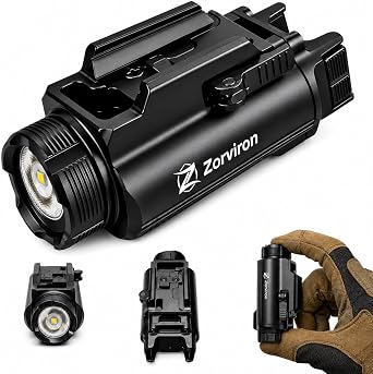 GM35 Tactical Flashlight, USB-C Rail Mounted Light, 1350 Lumens