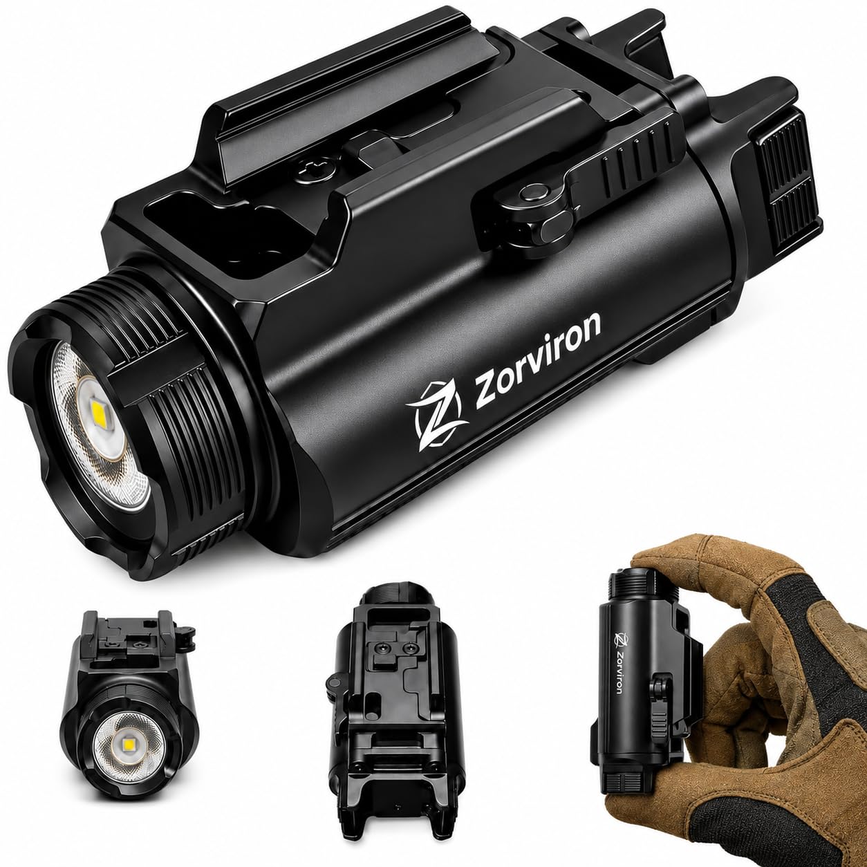 GM35 Tactical Flashlight, USB-C Rail Mounted Light, 1350 Lumens