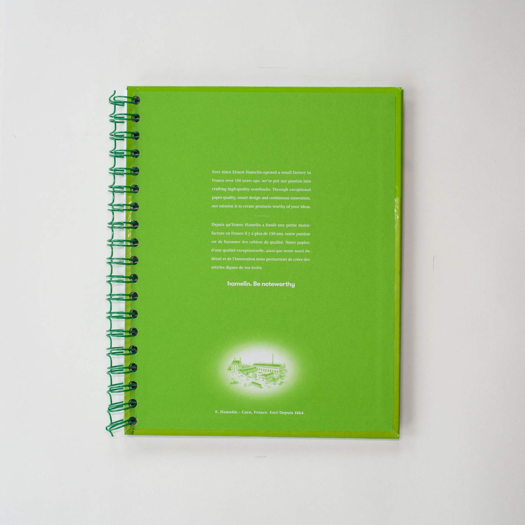 Quaderno con rilegatura a spirale, a righe, 8,5 x 11 cm 8.5"x11" EMERALD Green