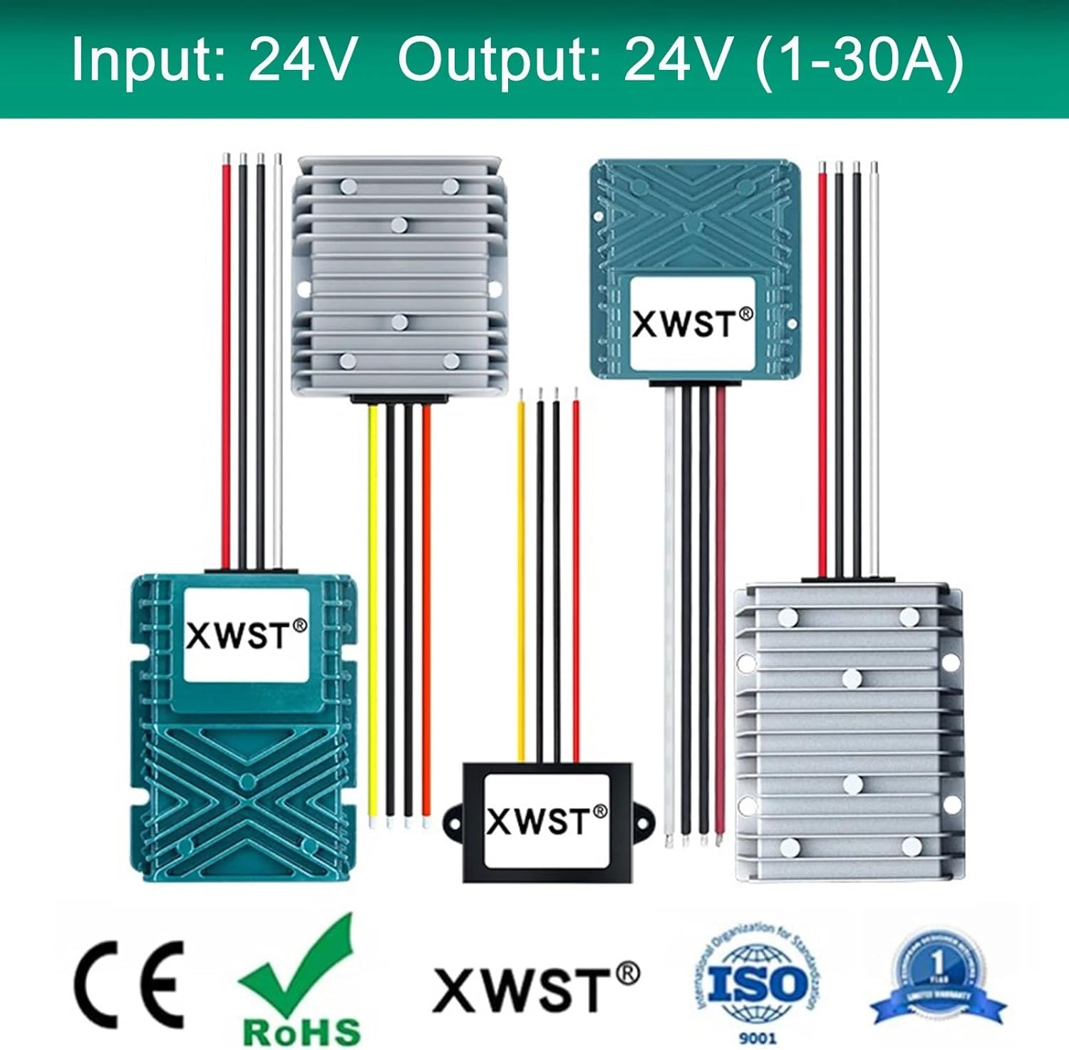 Blue Shell DC DC Stabilizer 24V to 24V Converter 1A-30A Voltage Regulator 24W~720W Boost Power Inverter for Car Solar(30A 101 Blue)